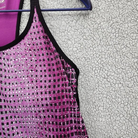Xersion Tank Top Womens Large Athletic Purple Black Workout Gym Yoga - Picture 6 of 9